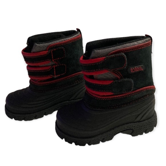 Totes Toddler Fleece Lined Snow Boot Red and Black Unisex Toddler Size:7 - Picture 3 of 10